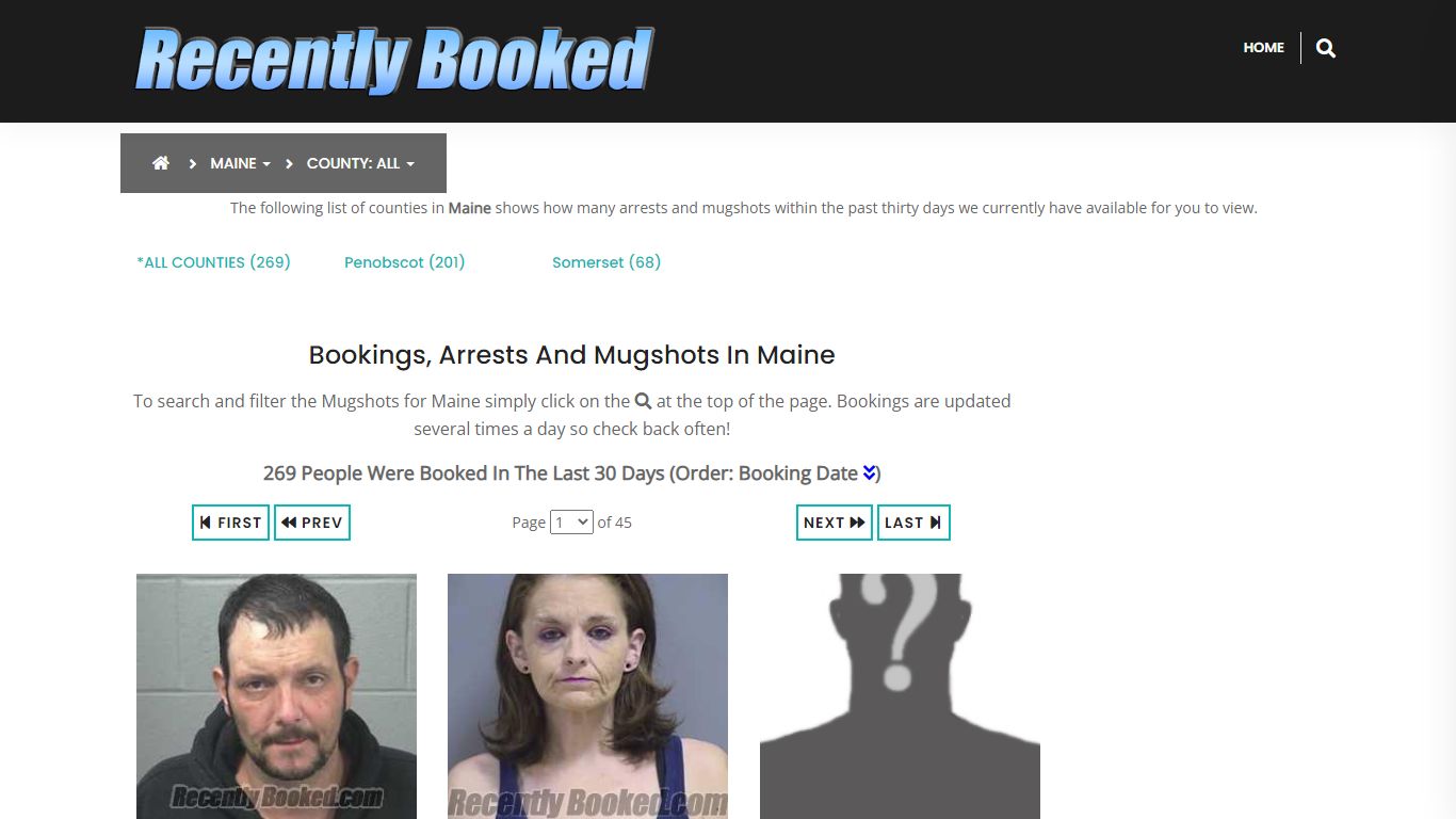 Recent bookings, Arrests, Mugshots in Maine - Recently Booked